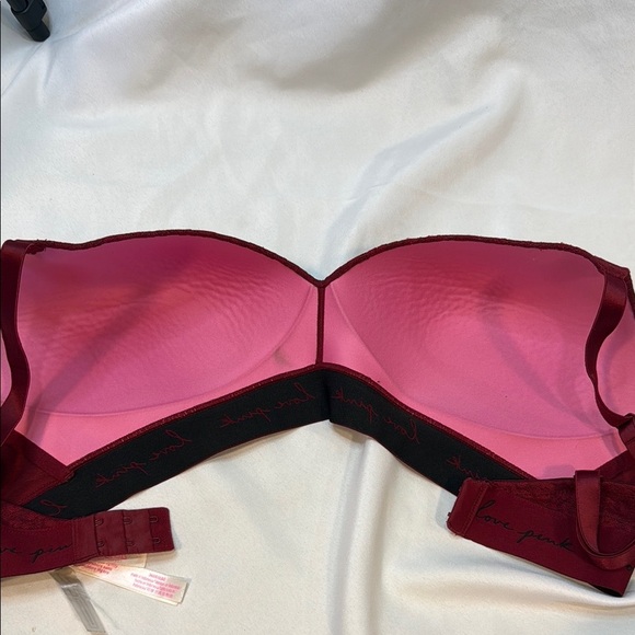 PINK Victoria's Secret Wear Everywhere, Burgundy Lace Animal Print Bra, 36DD - Picture 7 of 10